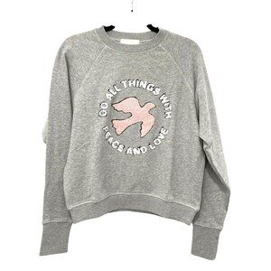 Spiritual Ganster Oversized Peace & Love Sweatshirt Size Small NWT